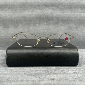 Oscar OS225 078 135 Gold Oval Y2k Eyeglass Frames 48-18-135 Metal Minimalist